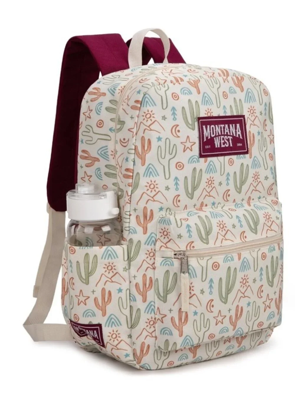 Montana West Dessert Cactus Print Backpack -2Pcs Set - Beige